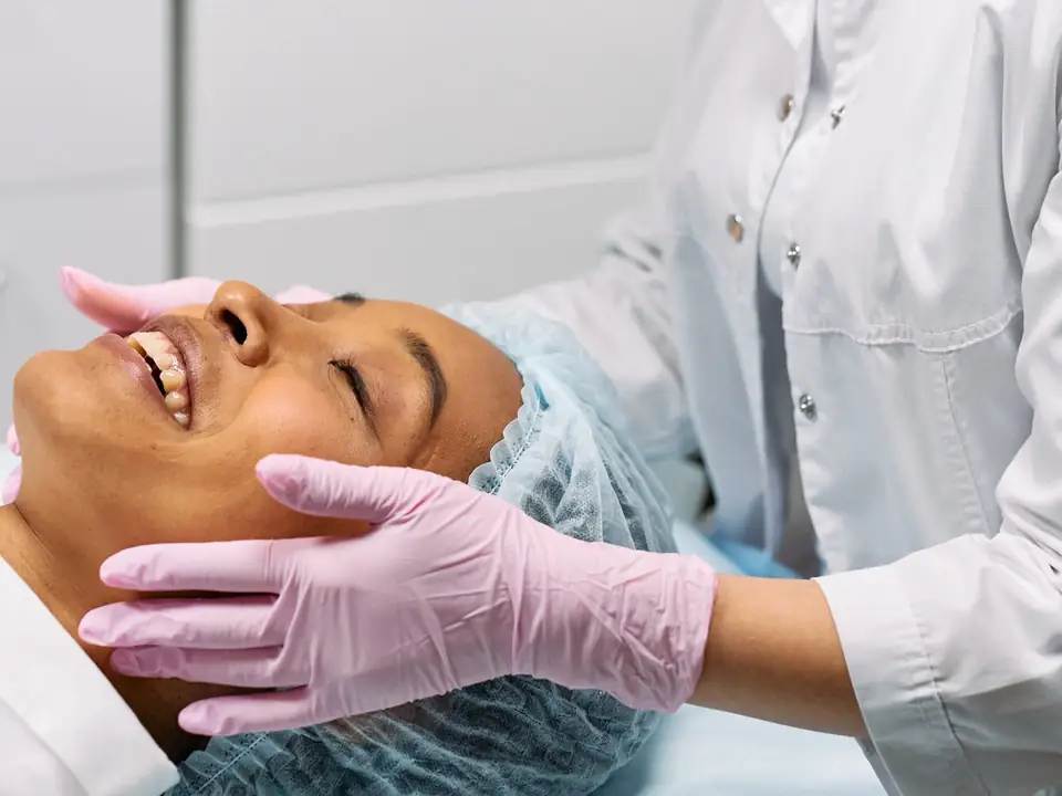 Illustrative photo of a relaxed facial, not a Mystique client and not Ria